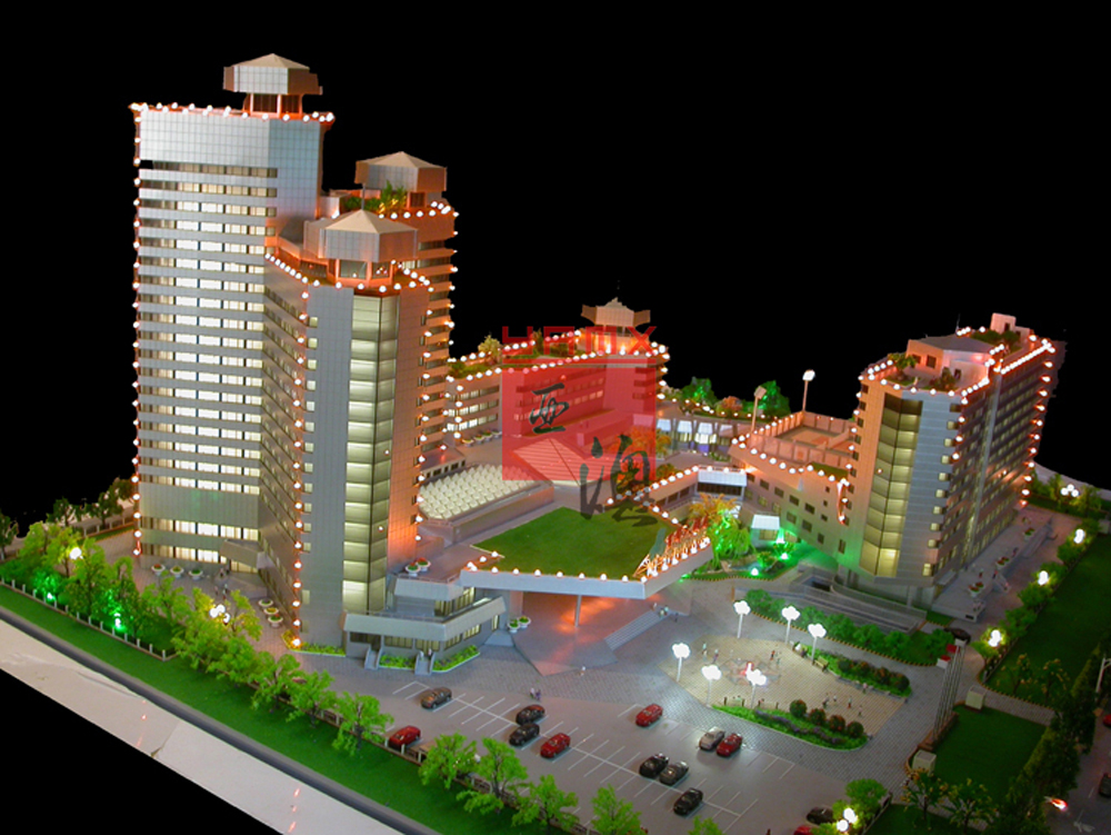 首都宾馆模型夜景